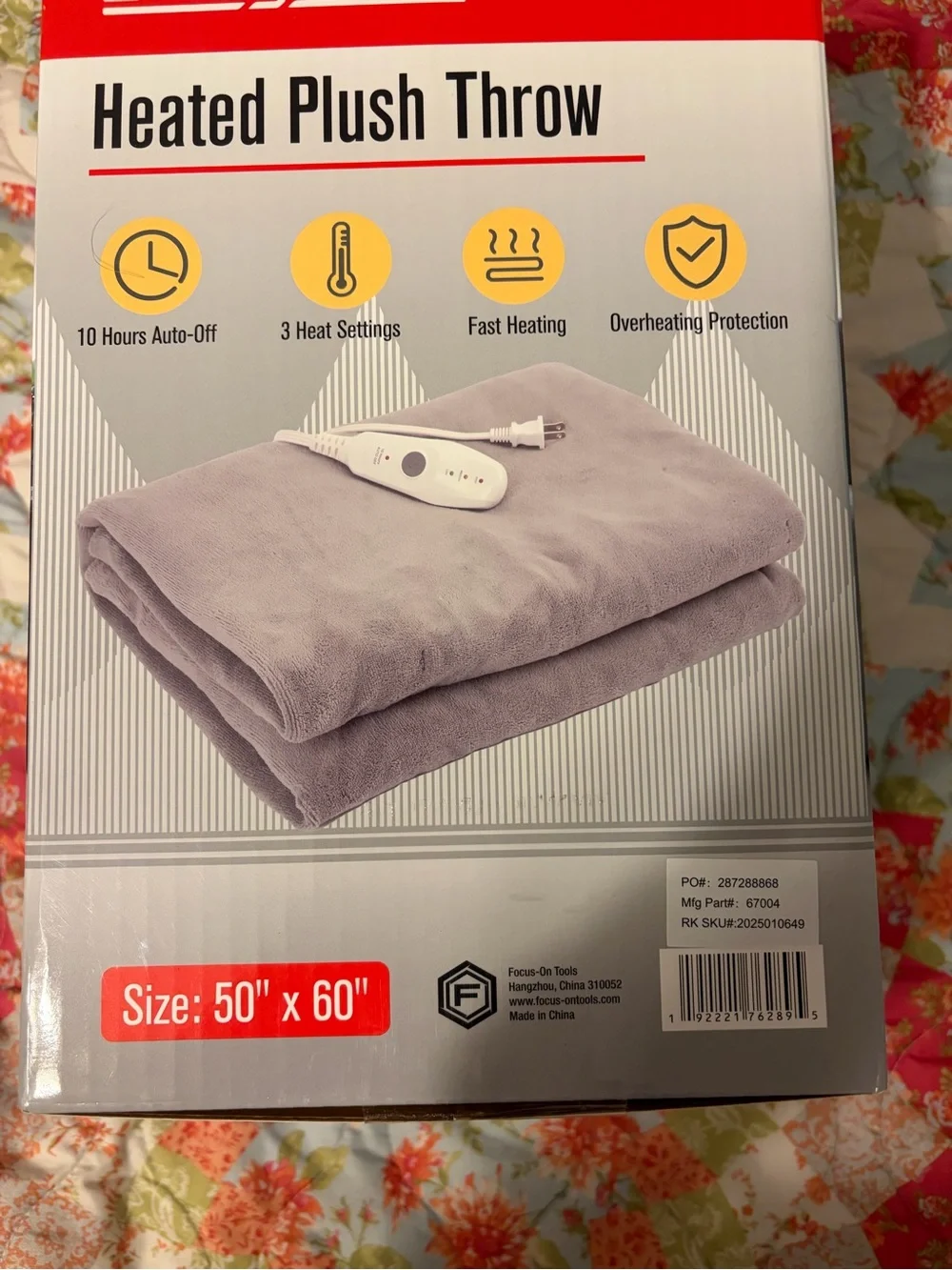 Bridgeland heated plush throw NEW in box 50x60